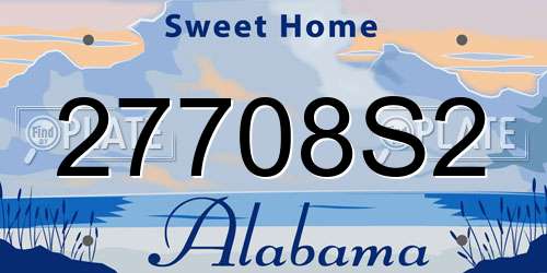 27708S2 Alabama License Plate