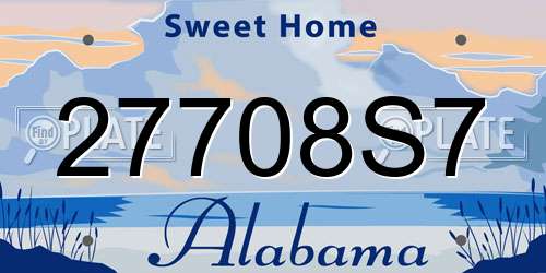 27708S7 Alabama License Plate