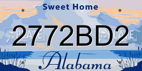 2772BD2 Alabama License Plate