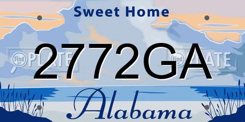 2772GA Alabama License Plate