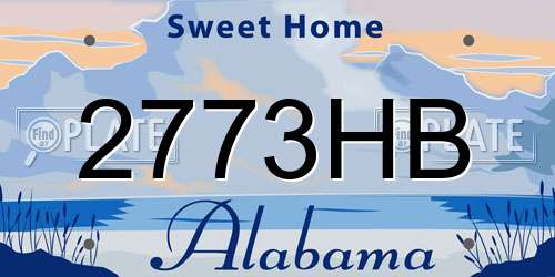 2773HB Alabama License Plate