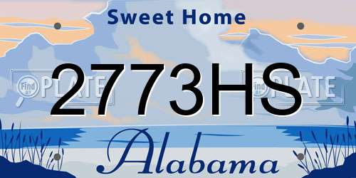 2773HS Alabama License Plate