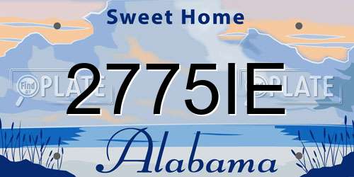 2775IE Alabama License Plate