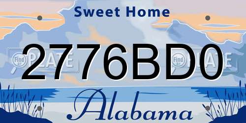 2776BD0 Alabama License Plate