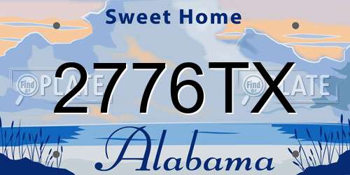 2776TX Alabama License Plate