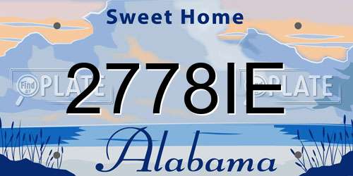 2778IE Alabama License Plate