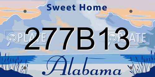 277B13 Alabama License Plate