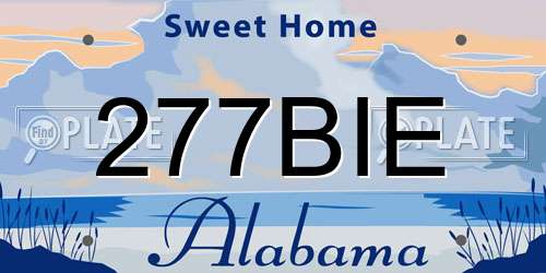 277BIE Alabama License Plate