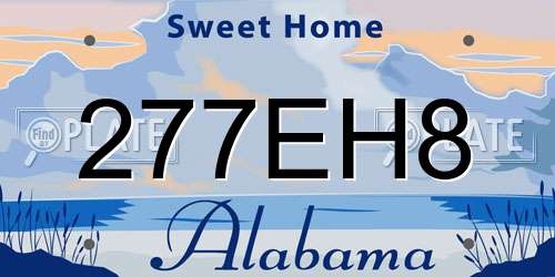 277EH8 Alabama License Plate