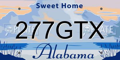 277GTX Alabama License Plate