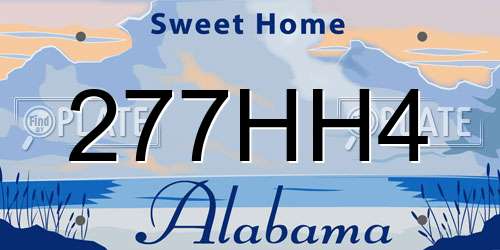 277HH4 Alabama License Plate