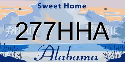 277HHA Alabama License Plate