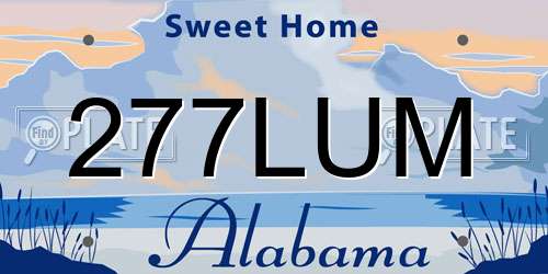 277LUM Alabama License Plate