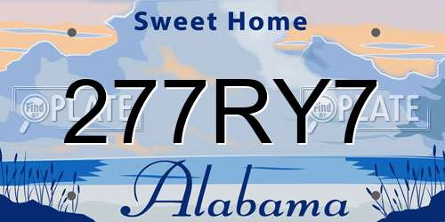 277RY7 Alabama License Plate