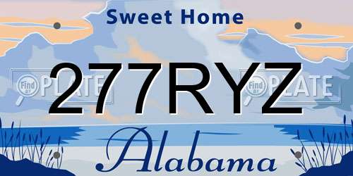 277RYZ Alabama License Plate