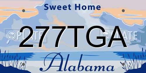 277TGA Alabama License Plate