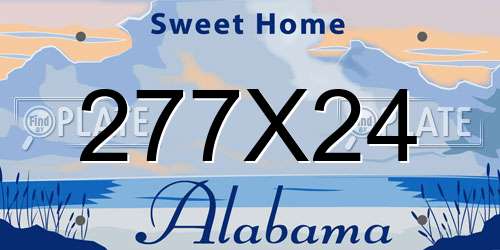 277X24 Alabama License Plate