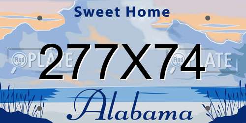 277X74 Alabama License Plate