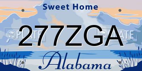 277ZGA Alabama License Plate
