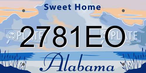 2781EO Alabama License Plate