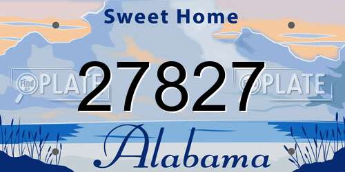 27827 Alabama License Plate