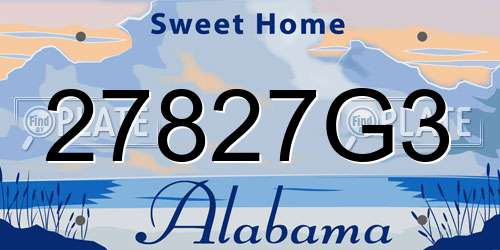 27827G3 Alabama License Plate
