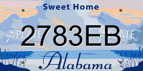 2783EB Alabama License Plate