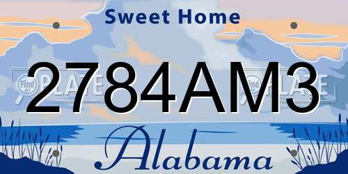 2784AM3 Alabama License Plate