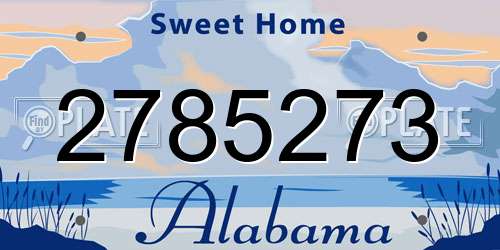 2785273 Alabama License Plate