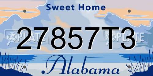 27857T3 Alabama License Plate