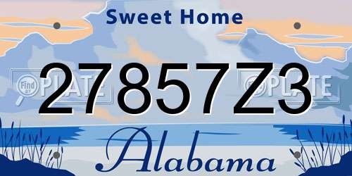 27857Z3 Alabama License Plate