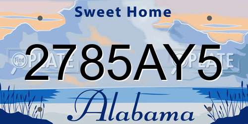 2785AY5 Alabama License Plate