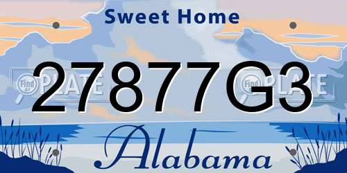 27877G3 Alabama License Plate