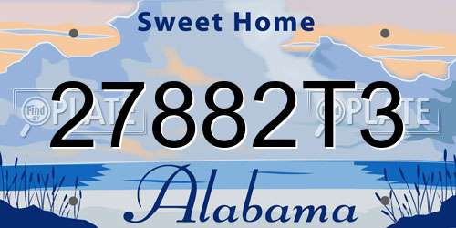 27882T3 Alabama License Plate