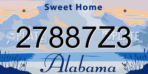 27887Z3 Alabama License Plate