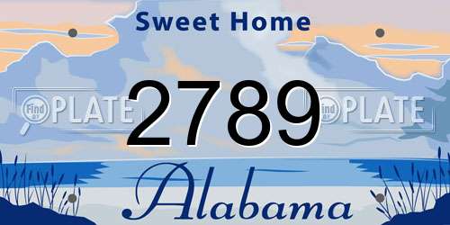 2789 Alabama License Plate