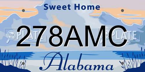 278AMC Alabama License Plate