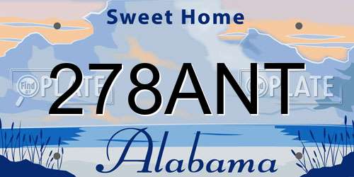 278ANT Alabama License Plate