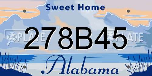 278B45 Alabama License Plate