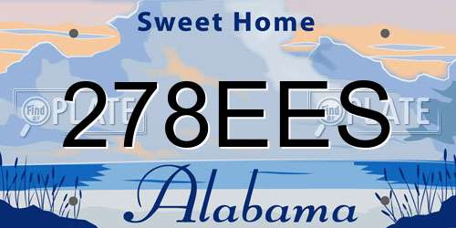 278EES Alabama License Plate