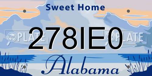 278IE0 Alabama License Plate