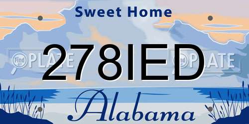 278IED Alabama License Plate