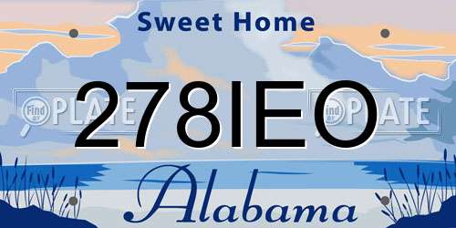 278IEO Alabama License Plate
