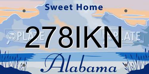278IKN Alabama License Plate