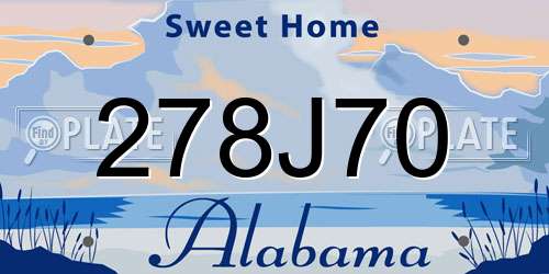 278J70 Alabama License Plate