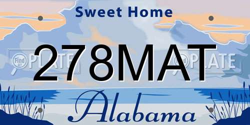 278MAT Alabama License Plate