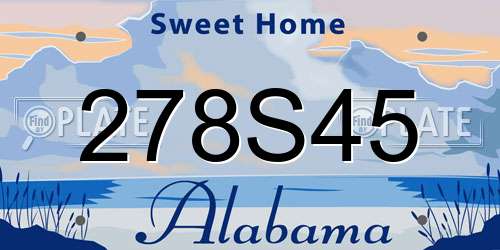 278S45 Alabama License Plate