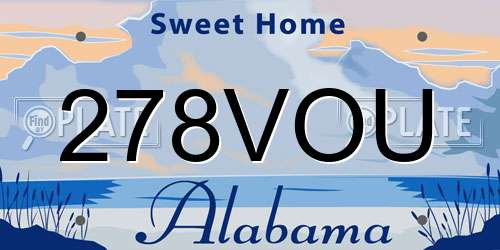 278VOU Alabama License Plate