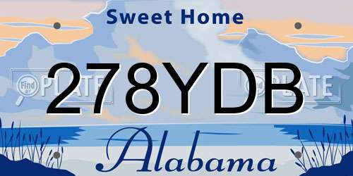 278YDB Alabama License Plate