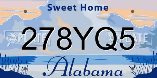 278YQ5 Alabama License Plate